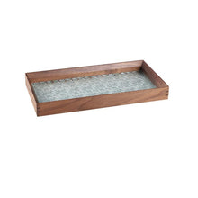 Load image into Gallery viewer, Ally Walnut Embossed Glass Serving Tray
