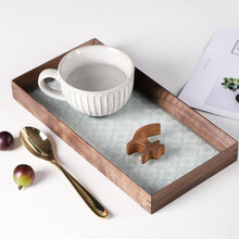 Load image into Gallery viewer, Ally Walnut Embossed Glass Serving Tray
